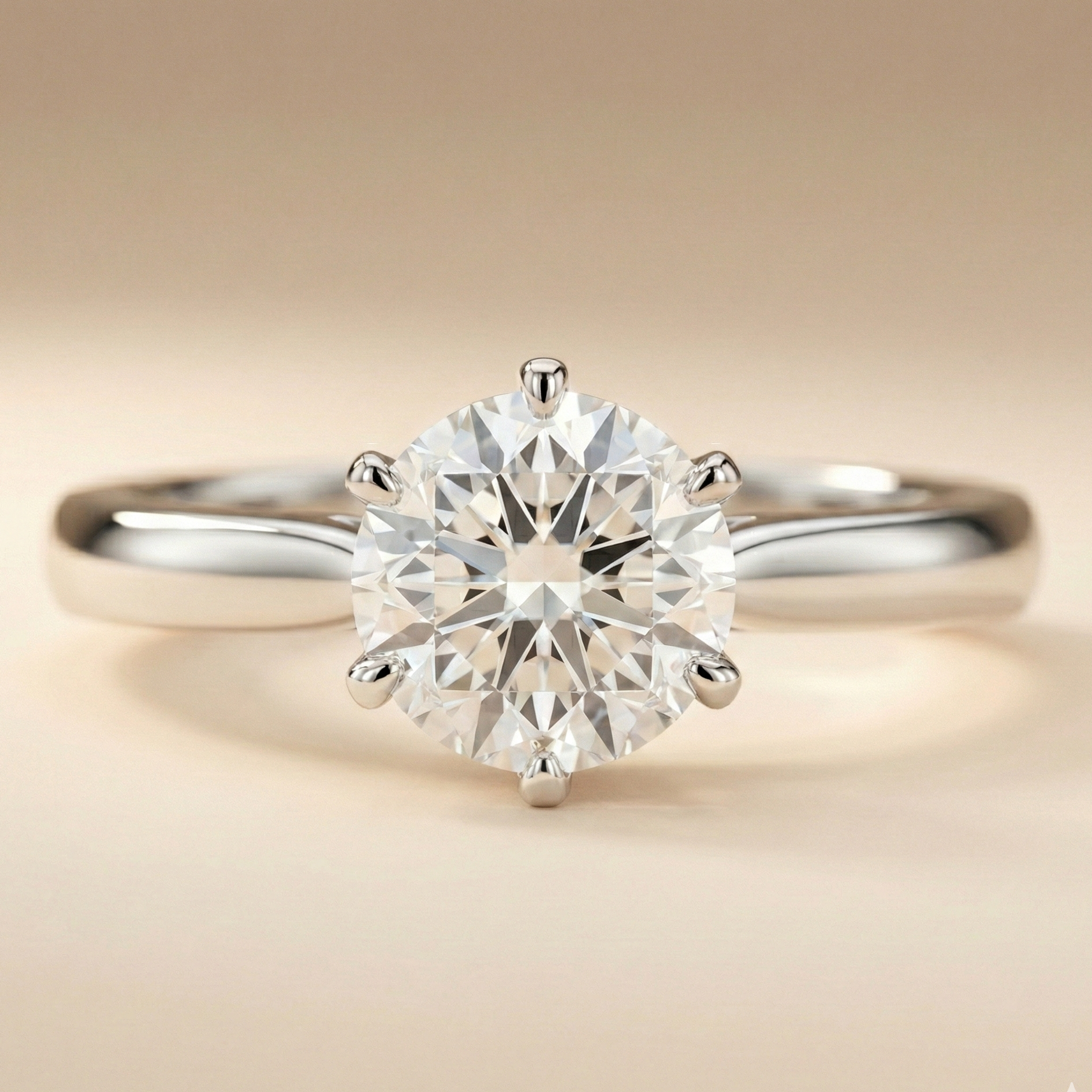 Tapered band engagement ring making the diamond look larger | Diamond Ateliers