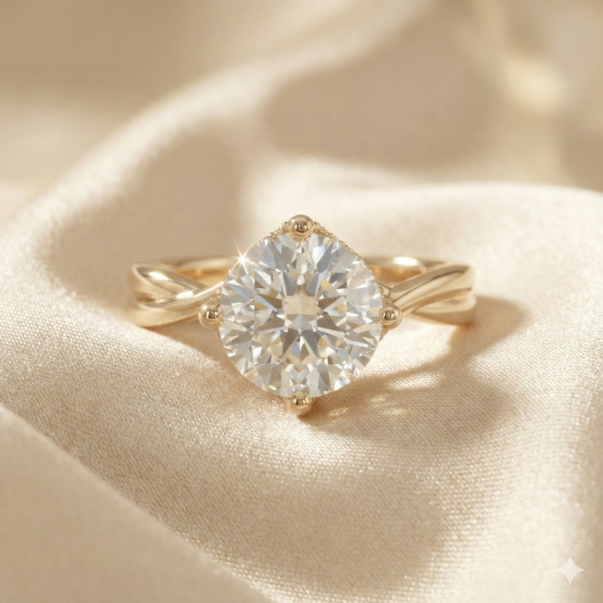 Elongated diamond engagement ring suited to small hands | Diamond Ateliers