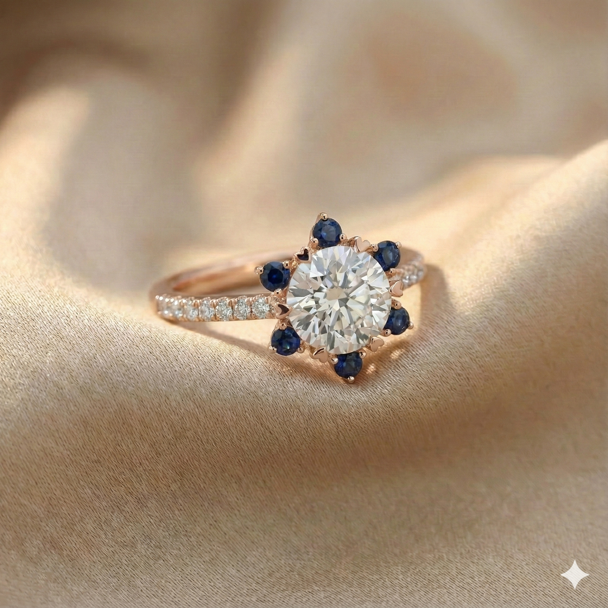 Couple browsing engagement ring design options | Diamond Ateliers