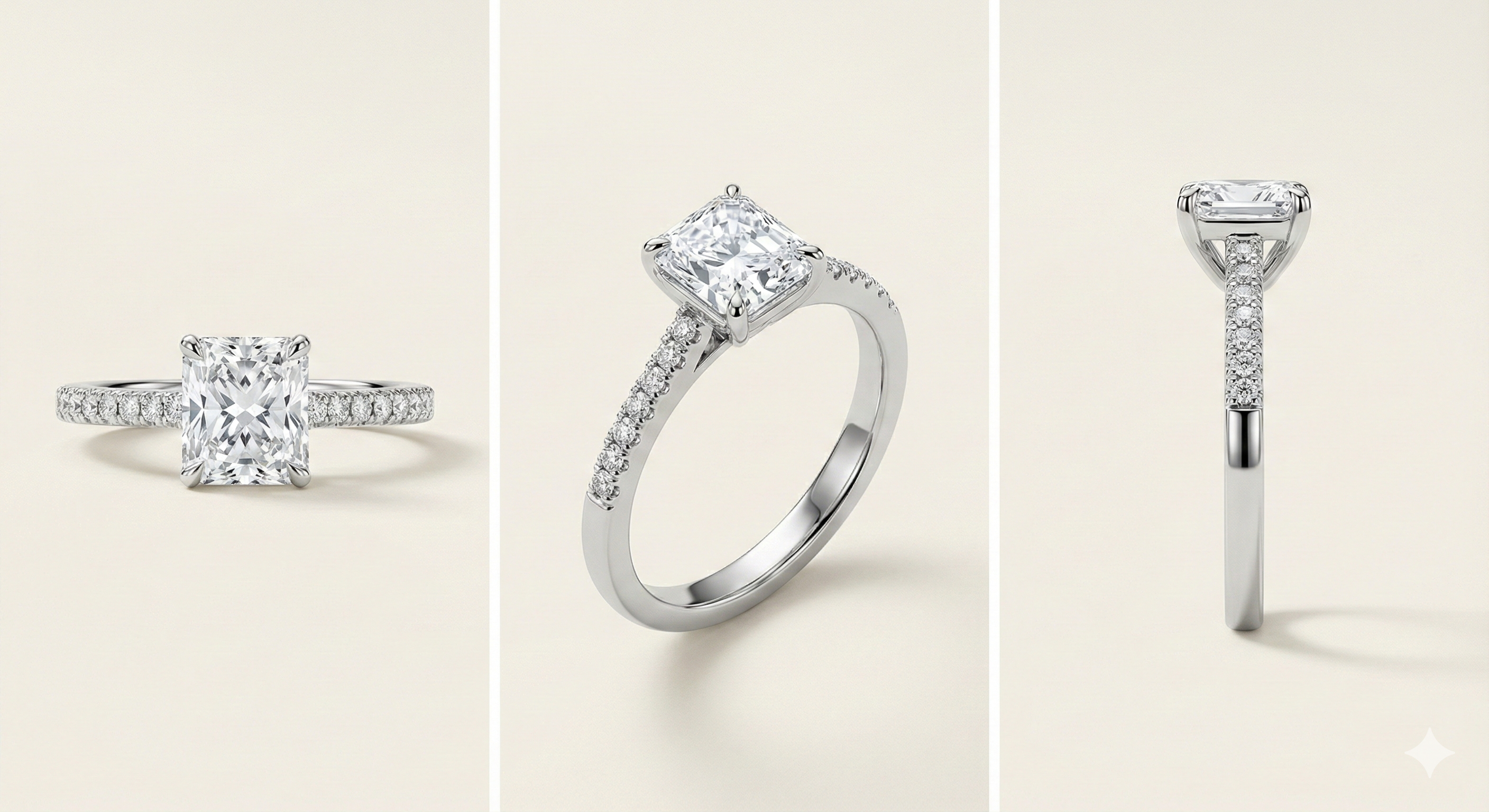 3D rendered preview of a bespoke engagement ring | Diamond Ateliers
