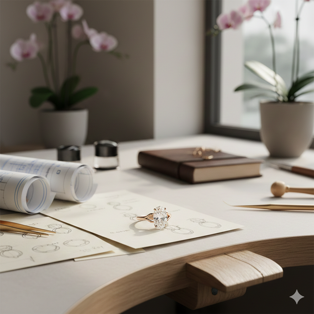 Bespoke engagement ring design process in Singapore using lab grown diamonds