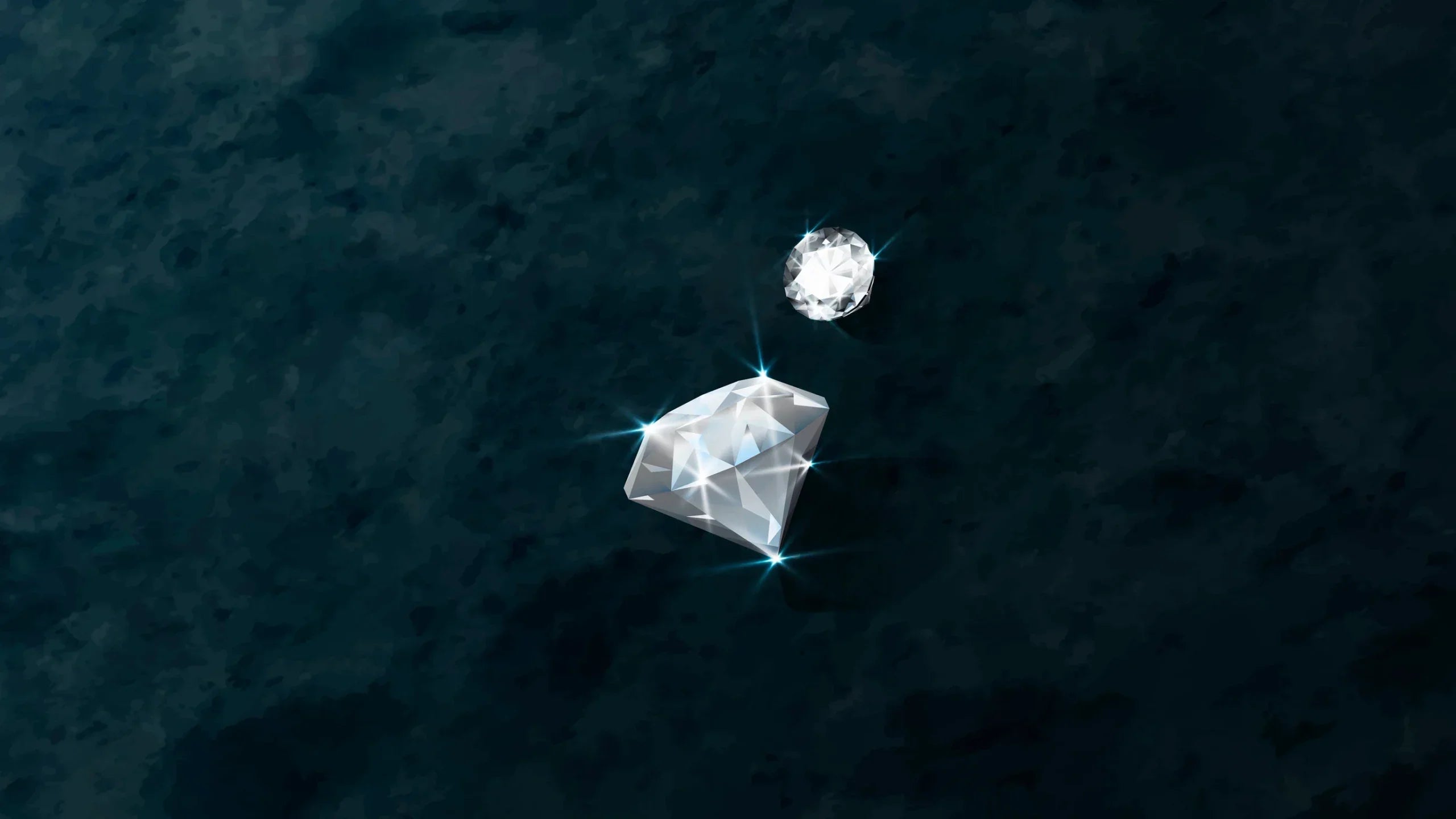 Two sparkling diamonds on dark background | Diamond Ateliers