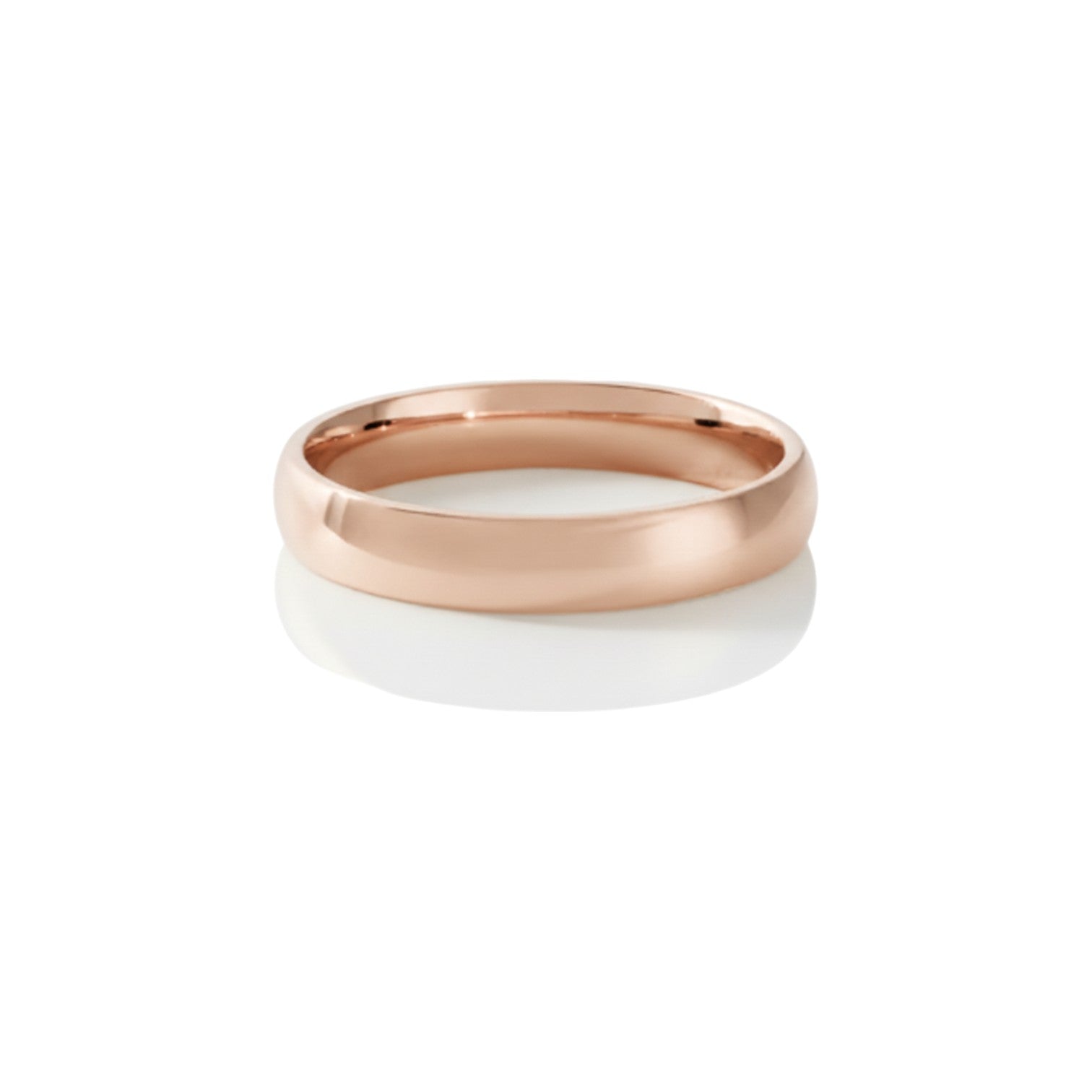 4mm glossy dome wedding band in 18K rose gold – Diamond Ateliers.