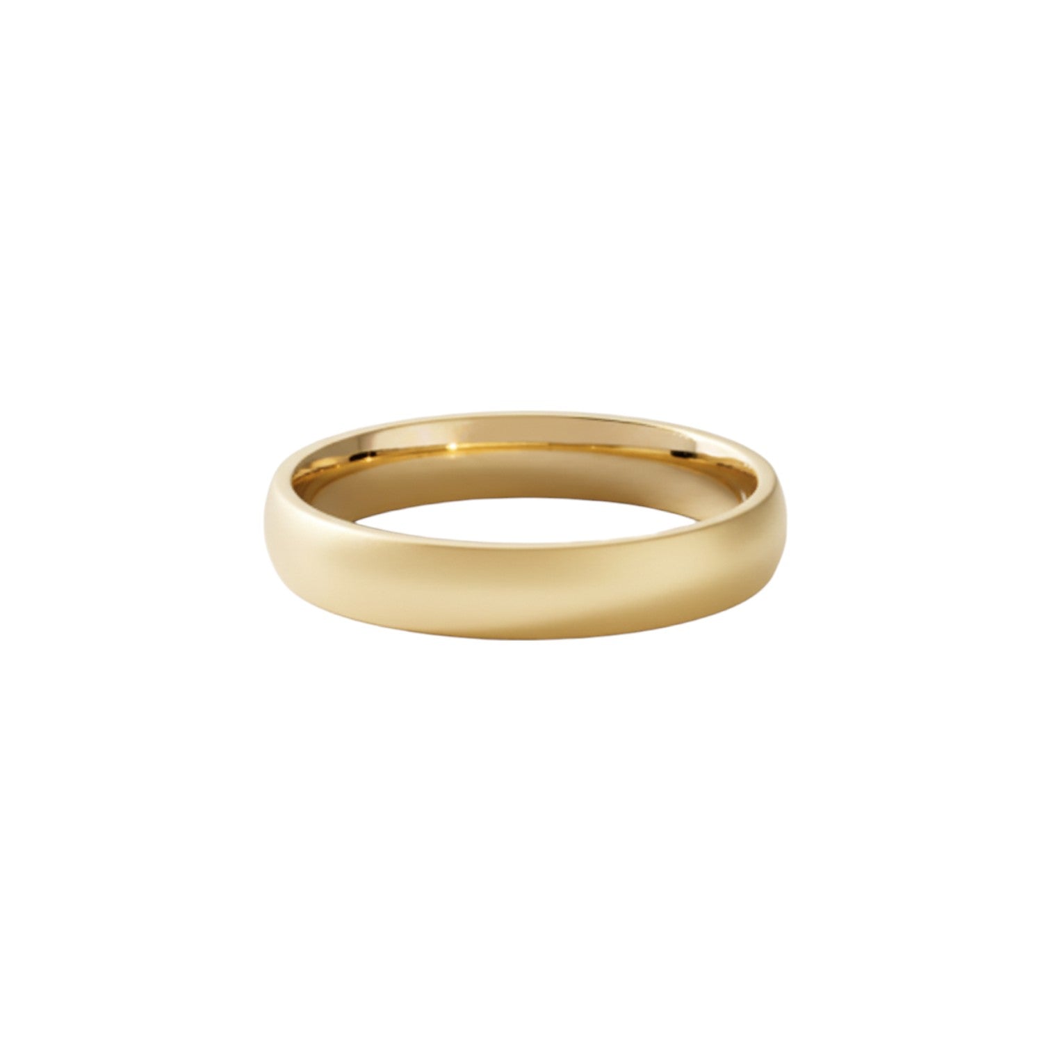 4mm matte dome wedding band in 18K yellow gold – Diamond Ateliers.