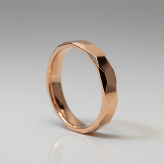 18K Rose Gold Faceted Wedding Band - Image 2