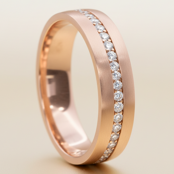 18K Rose Gold Men’s Channel-Set Diamond Band