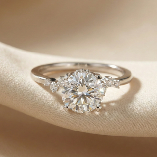 18K White Gold Round Brilliant Trio Diamond Ring - Image 1