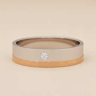 18K White & Rose Gold Dual Forge Flush Diamond Band - Image 1