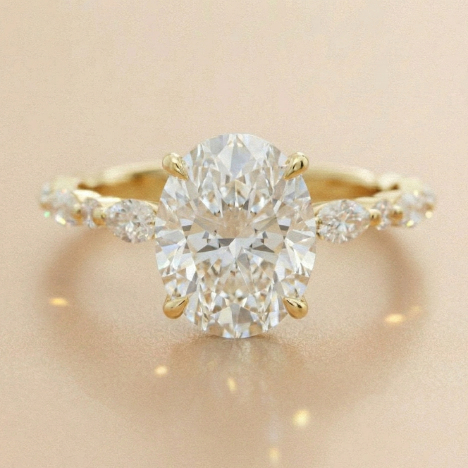 18K Rose Gold Cushion Cut Pavé Solitaire