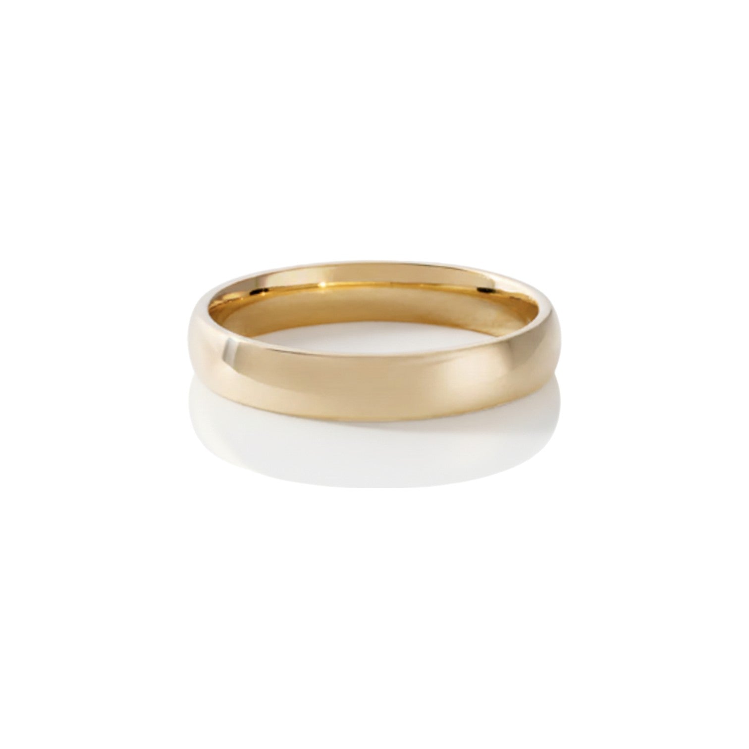 4mm high-polish dome wedding band in 18K yellow gold – Diamond Ateliers.