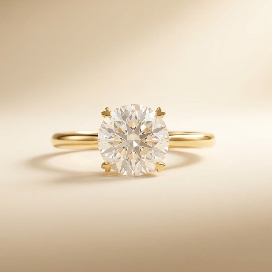 18k gold high polished band with centre diamond