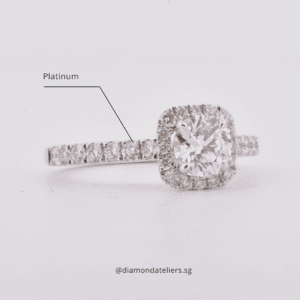 Three-quarters pave setting engagement ring