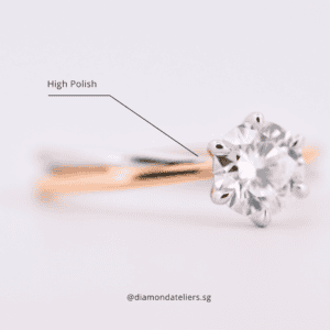 Six-prong setting holding a lab-grown diamond