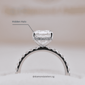 Hidden halo engagement ring design