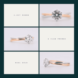 Dual gold twist engagement ring with lab-grown diamond