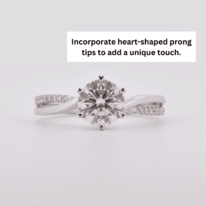 Heart-Shaped Prong Twist Ring