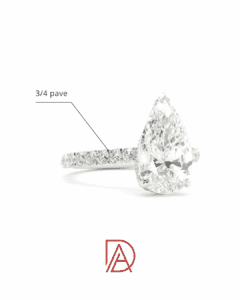 2.6ct Pear-Cut Diamond Ring with a 3/4 Pave Band for added sparkle and brilliance.